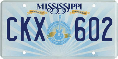 MS license plate CKX602