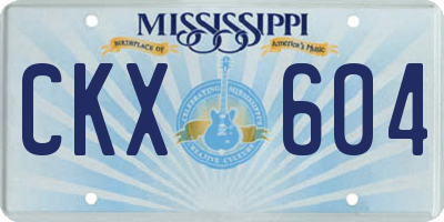 MS license plate CKX604