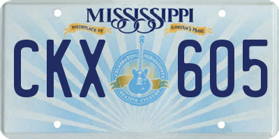 MS license plate CKX605