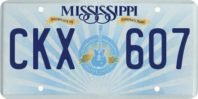 MS license plate CKX607