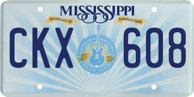 MS license plate CKX608