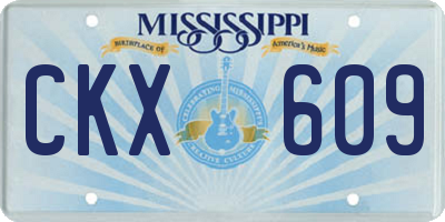 MS license plate CKX609