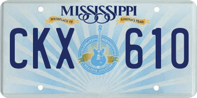 MS license plate CKX610