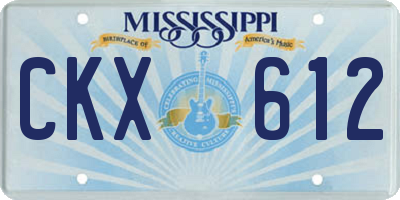 MS license plate CKX612