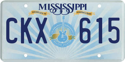 MS license plate CKX615