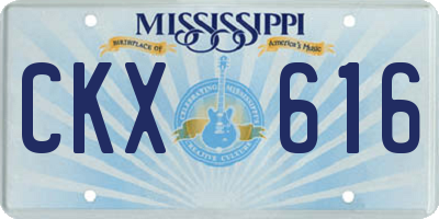 MS license plate CKX616