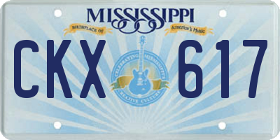 MS license plate CKX617