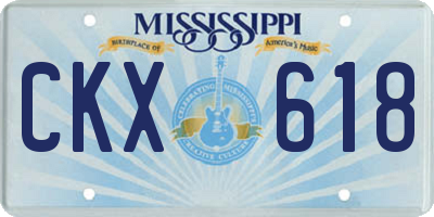 MS license plate CKX618