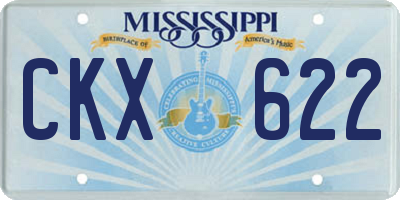 MS license plate CKX622