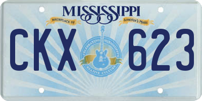 MS license plate CKX623