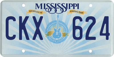 MS license plate CKX624
