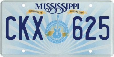 MS license plate CKX625