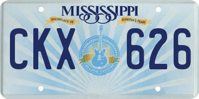 MS license plate CKX626