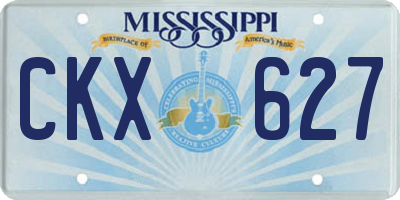 MS license plate CKX627
