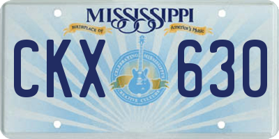 MS license plate CKX630