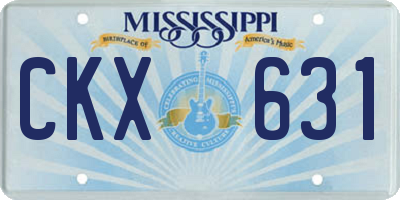 MS license plate CKX631