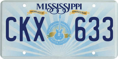 MS license plate CKX633
