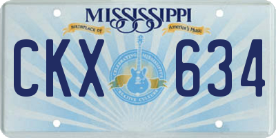 MS license plate CKX634