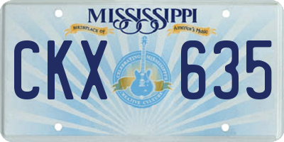 MS license plate CKX635