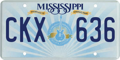 MS license plate CKX636