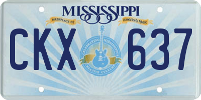 MS license plate CKX637