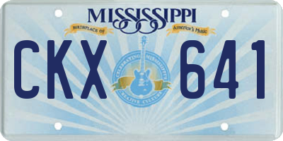 MS license plate CKX641