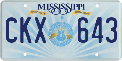 MS license plate CKX643