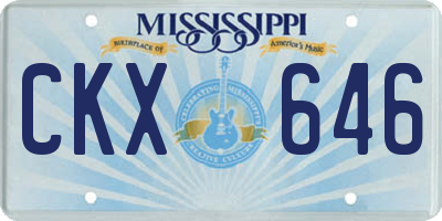 MS license plate CKX646