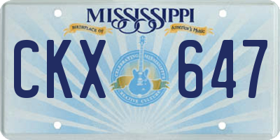 MS license plate CKX647