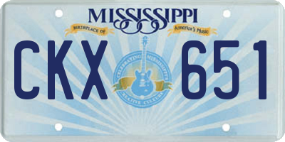 MS license plate CKX651