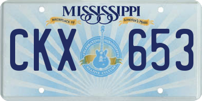 MS license plate CKX653