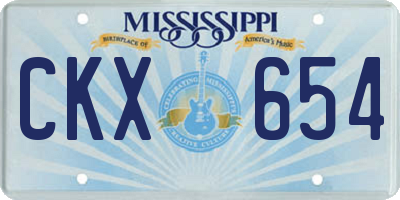 MS license plate CKX654
