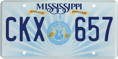 MS license plate CKX657