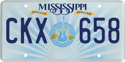 MS license plate CKX658