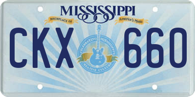 MS license plate CKX660