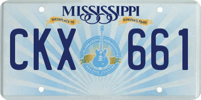 MS license plate CKX661