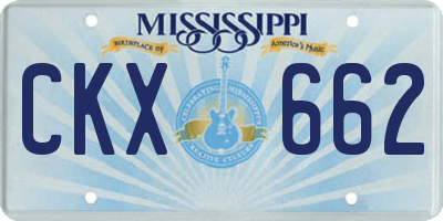 MS license plate CKX662