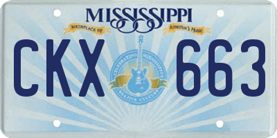 MS license plate CKX663