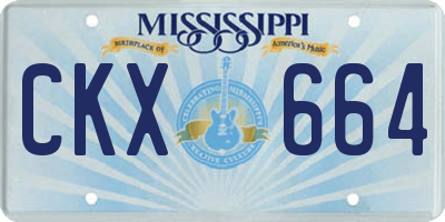 MS license plate CKX664