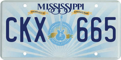 MS license plate CKX665