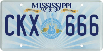MS license plate CKX666