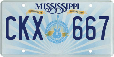 MS license plate CKX667