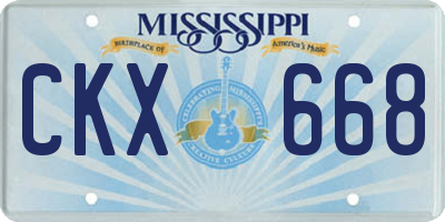 MS license plate CKX668