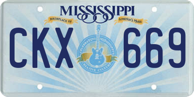 MS license plate CKX669