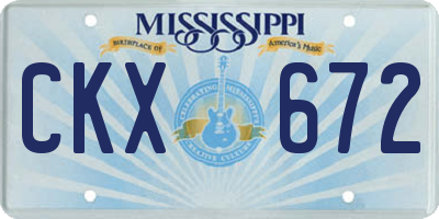 MS license plate CKX672