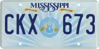 MS license plate CKX673