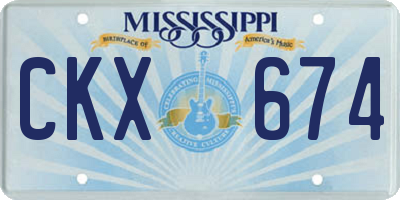 MS license plate CKX674