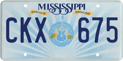 MS license plate CKX675