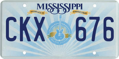 MS license plate CKX676