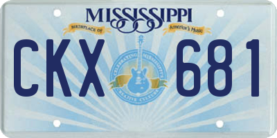 MS license plate CKX681